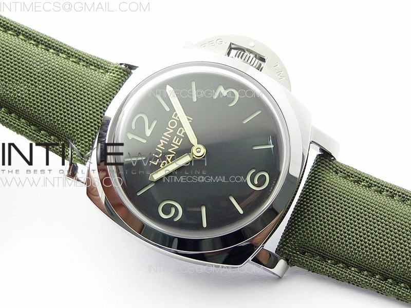 PAM606 Q "Hong Kong" HWF Black Dial on Green Nylon Strap P.3000 Super Clone